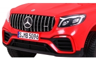 Auto Mercedes GLC 63S dla dzieci Czerwony + Napęd 4x4 + MP4 + LED + Ekoskóra + Wolny Start + EVA