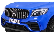 Auto Mercedes GLC 63S dla dzieci Niebieski + Napęd 4x4 + MP4 + LED + Ekoskóra + Wolny Start + EVA
