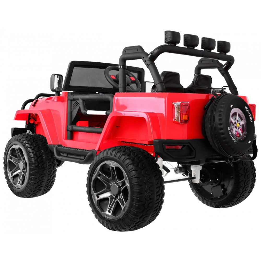 Elektromobilis Jeep Monster 4x4, Red-Elektromobiliai vaikams, Visureigiai-e-vaikas