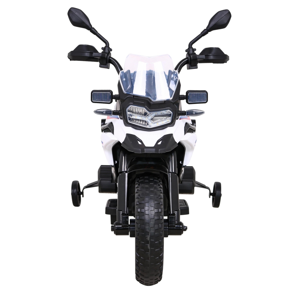 Motor BMW F850 GS na akumulator dla dzieci Biały + Kółka pomocnicze + Audio LED + Wolny Start + EVA