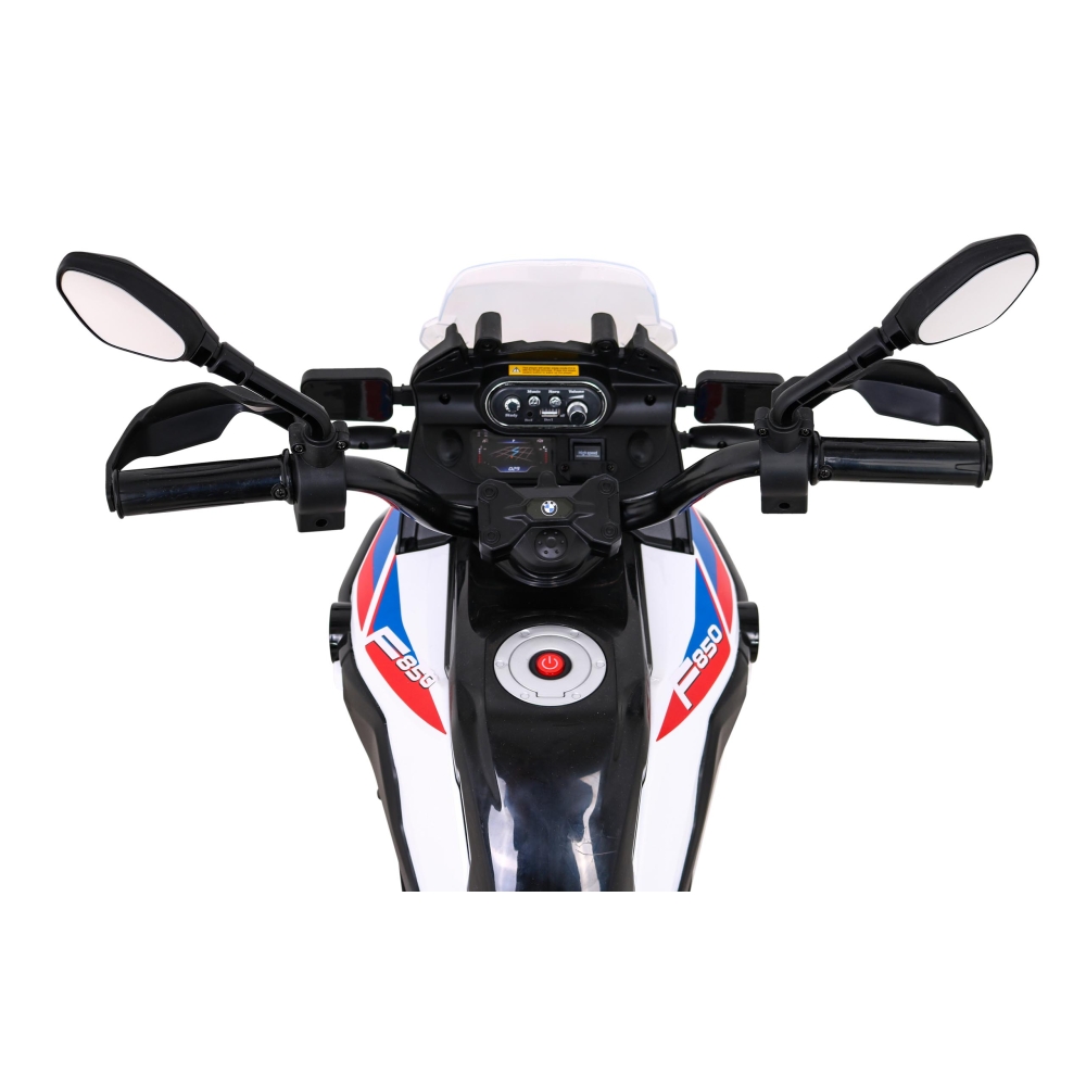 Elektrinis motociklas BMW F850 GS, White-Elektromobiliai vaikams, Motociklai-e-vaikas