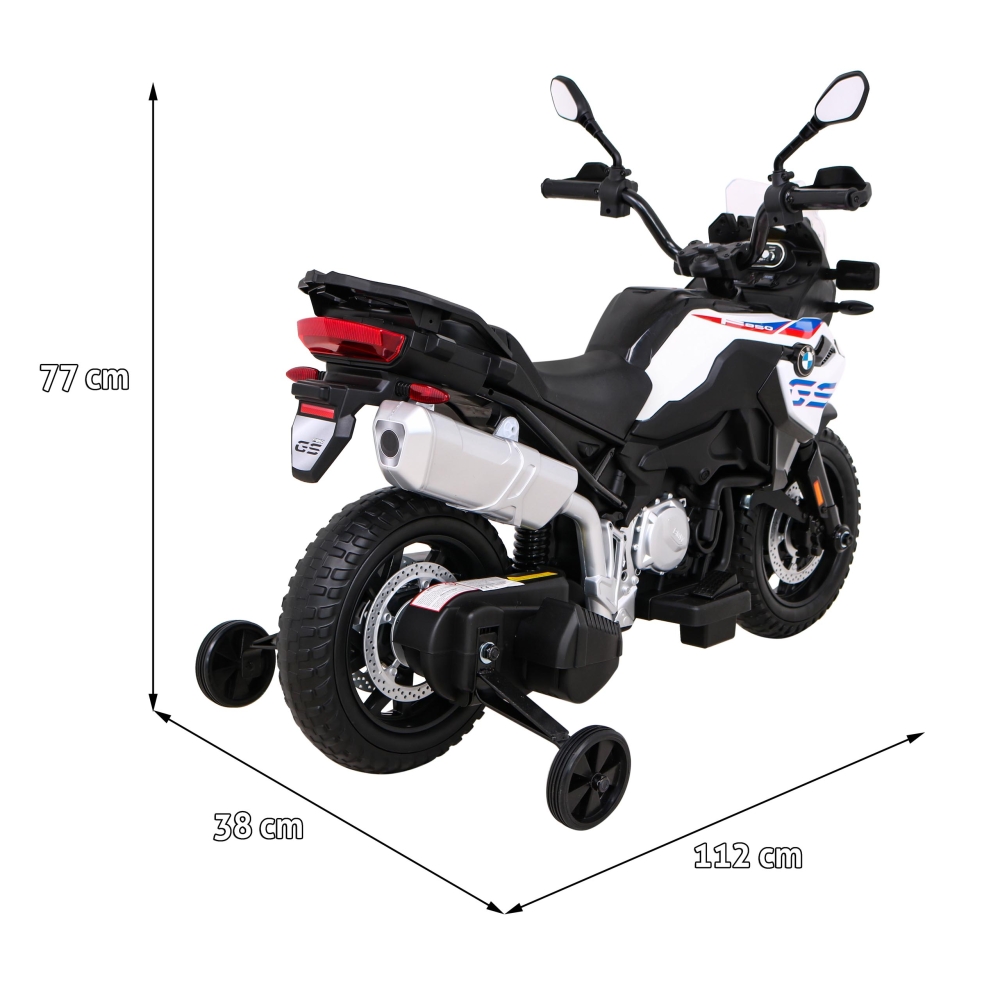 Elektrinis motociklas BMW F850 GS, White-Elektromobiliai vaikams, Motociklai-e-vaikas