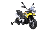 Motor BMW F850 GS na akumulator dla dzieci Żółty + Kółka pomocnicze + Audio LED + Wolny Start + EVA