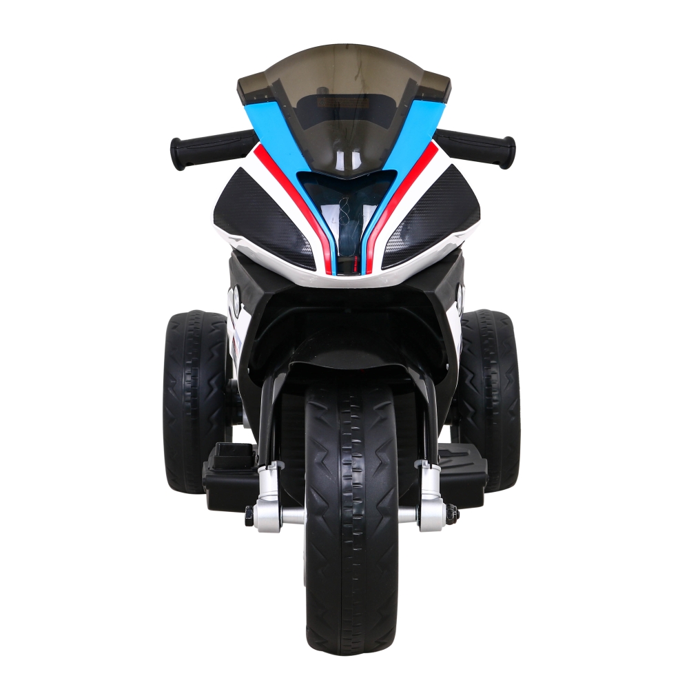 Motor BMW HP4 na akumulator dla dzieci Biały + 3 Koła + LED + MP3 USB + Ekoskóra