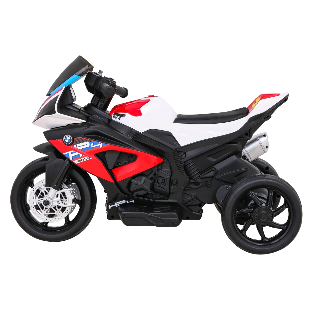 Motor BMW HP4 na akumulator dla dzieci Czerwony + 3 Koła + LED + MP3 USB + Ekoskóra