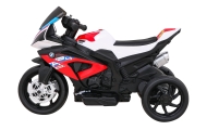 Motor BMW HP4 na akumulator dla dzieci Czerwony + 3 Koła + LED + MP3 USB + Ekoskóra