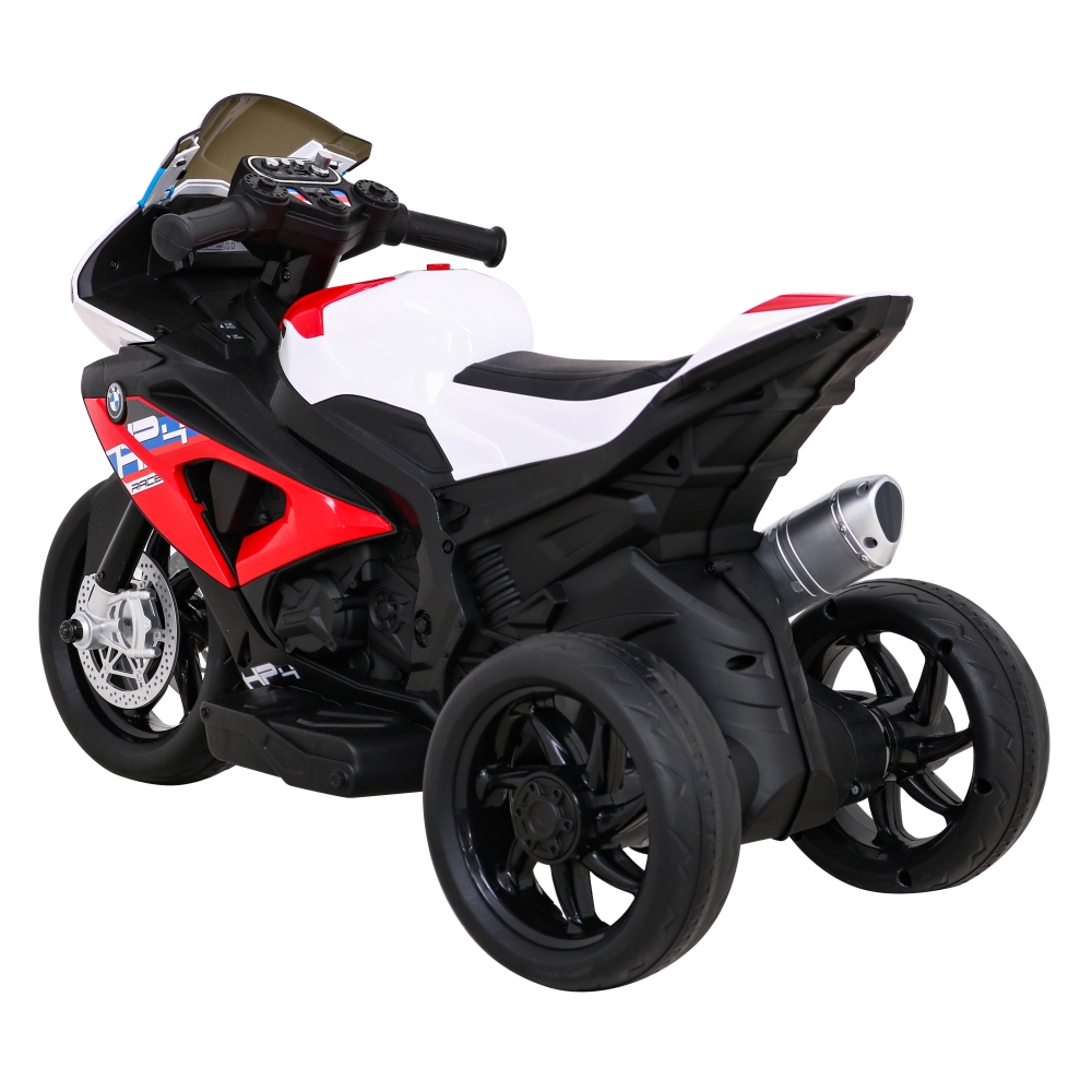 Motor BMW HP4 na akumulator dla dzieci Czerwony + 3 Koła + LED + MP3 USB + Ekoskóra