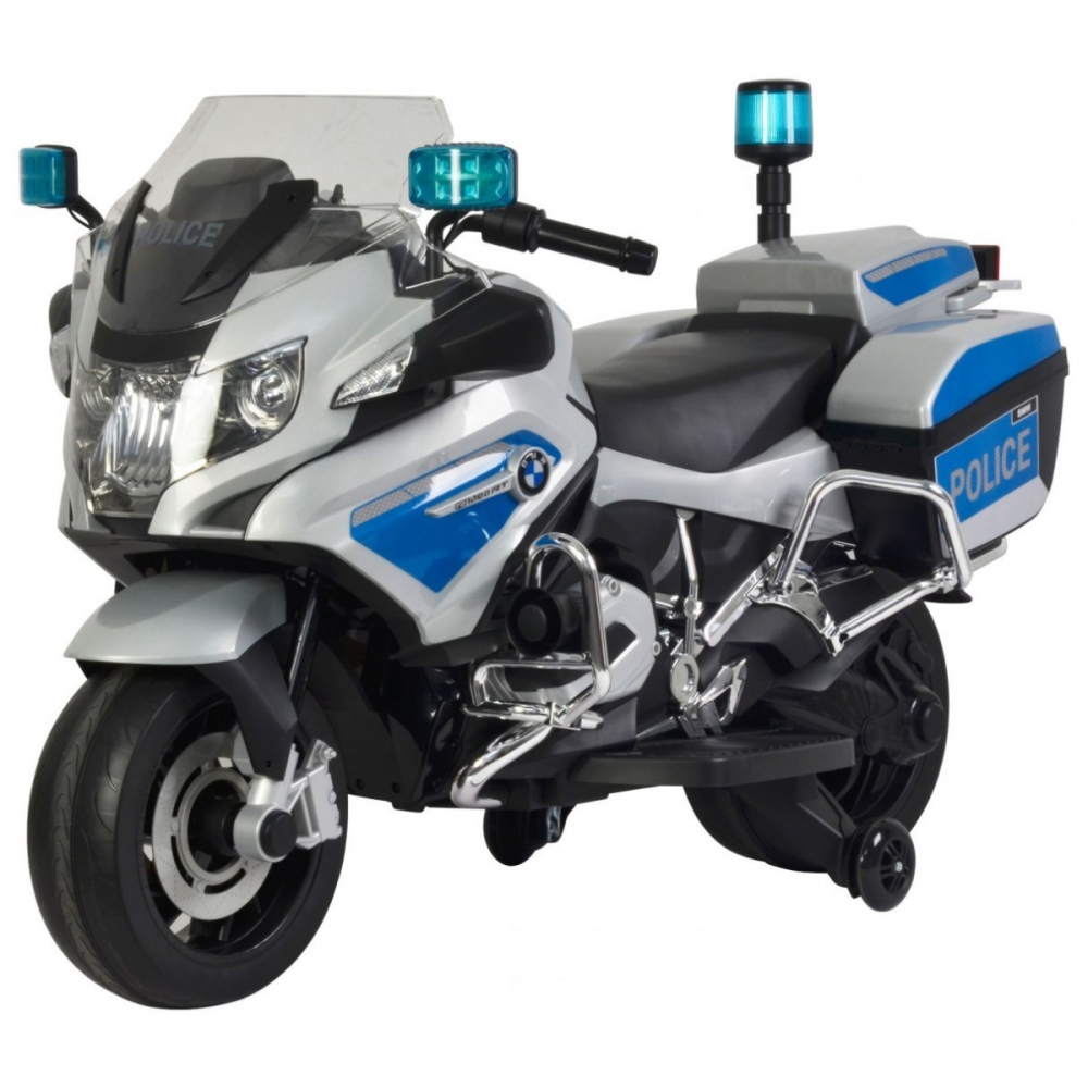Elektrinis motociklas BMW R1200RT Policija, Silver-Elektromobiliai vaikams, Motociklai-e-vaikas