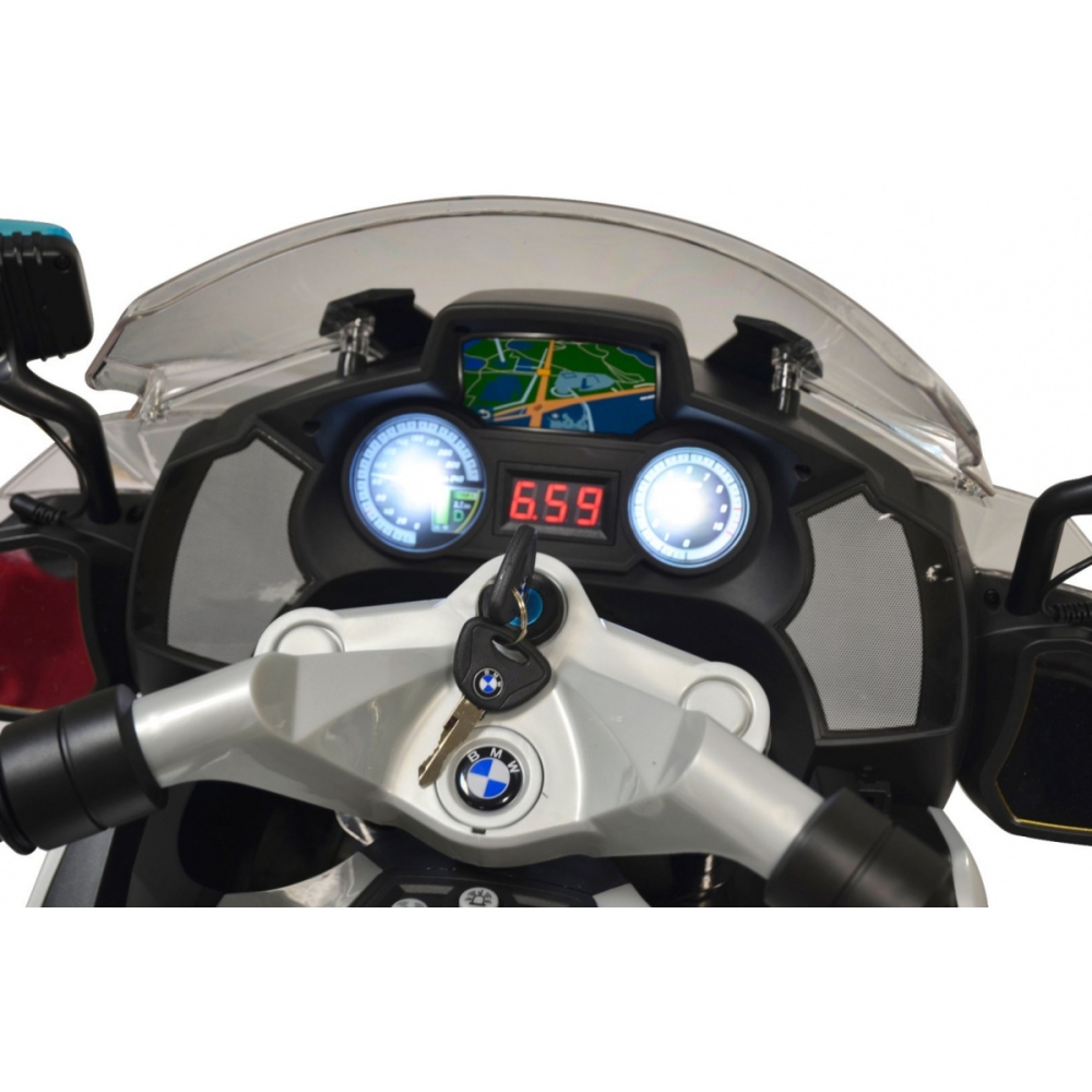 Elektrinis motociklas BMW R1200RT Policija, Silver-Elektromobiliai vaikams, Motociklai-e-vaikas