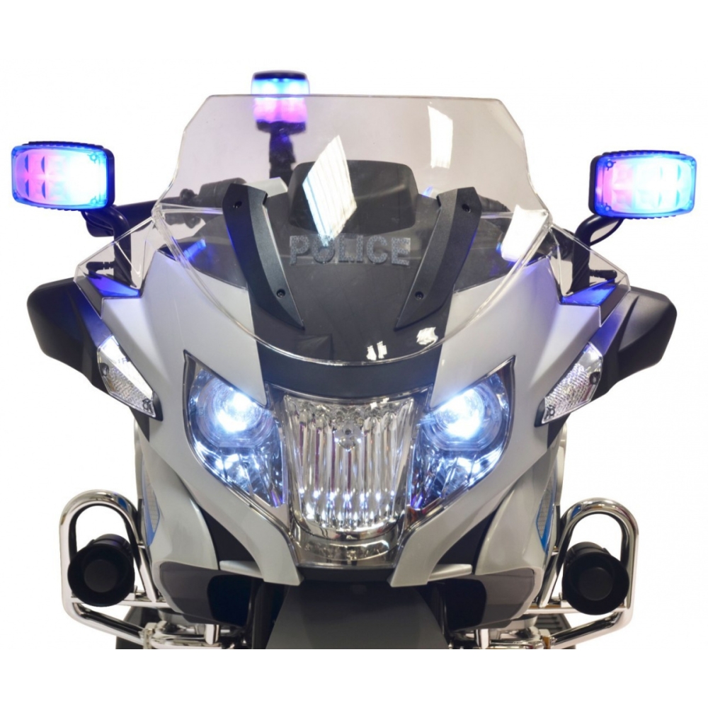 Elektrinis motociklas BMW R1200RT Policija, Silver-Elektromobiliai vaikams, Motociklai-e-vaikas