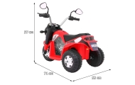 Motorek MiniBike na akumulator dla dzieci Czerwony + Dźwięki + Światła LED + Ekoskóra