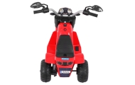 Motorek MiniBike na akumulator dla dzieci Czerwony + Dźwięki + Światła LED + Ekoskóra