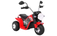 Motorek MiniBike na akumulator dla dzieci Czerwony + Dźwięki + Światła LED + Ekoskóra