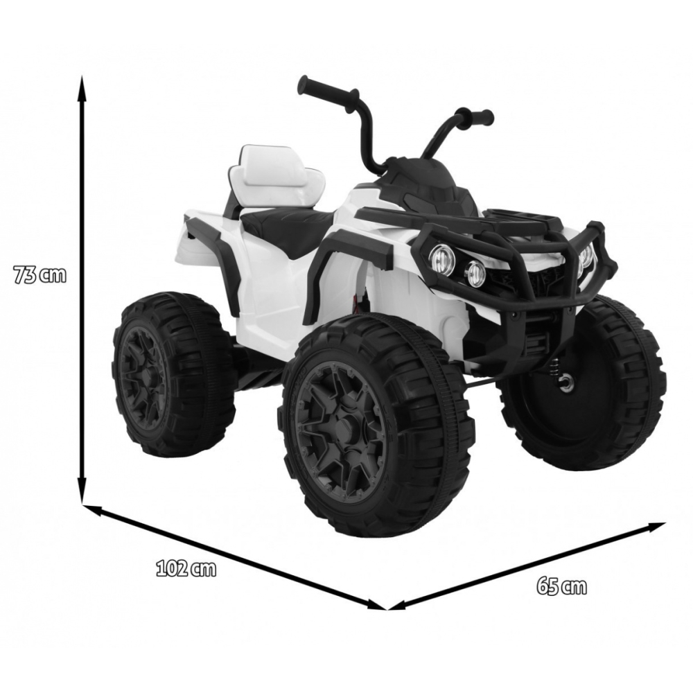 Elektrinis keturratis Quad ATV, baltas-Elektromobiliai vaikams, Keturračiai ir bagiai-e-vaikas