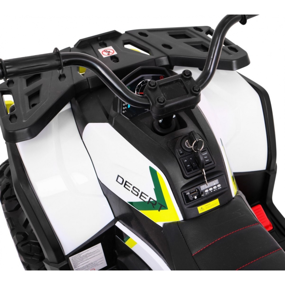 Elektrinis keturratis ATV Desert, White-Elektromobiliai vaikams, Keturračiai ir bagiai-e-vaikas