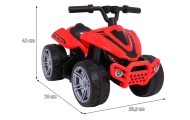 Quad Little Monster na akumulator dla najmłodszych Czerwony Napęd 25W