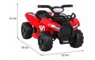 Quad Storm na akumulator dla dzieci Czerwony + Silnik 25W + MP3 USB + LED