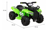 Quad Storm na akumulator dla dzieci Zielony + Silnik 25W + MP3 USB + LED