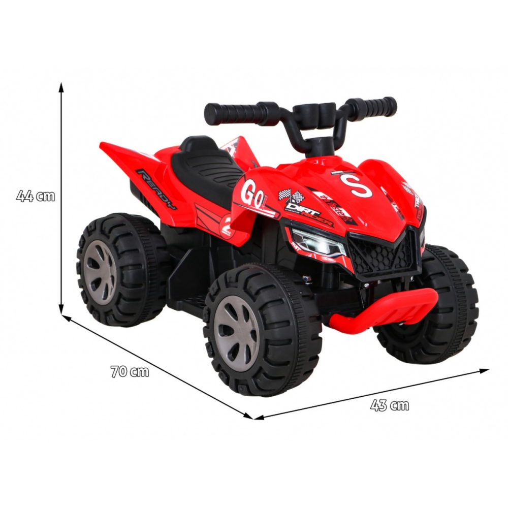 Quad The Fastest na akumulator dla dzieci Czerwony + Silnik 25W