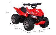 Quad The Fastest na akumulator dla dzieci Czerwony + Silnik 25W