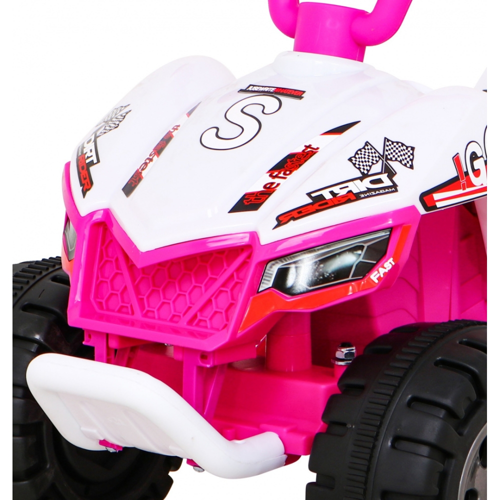 Elektrinis keturratis Quad The Fastest, Pink-Elektromobiliai vaikams, Keturračiai ir bagiai-e-vaikas