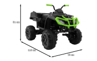 Quad XL ATV 2,4GHz na akumulator dla dzieci Czarno-Zielony + Pilot + Napęd 4x4 + Bagażnik + Wolny Start + EVA + Audio LED