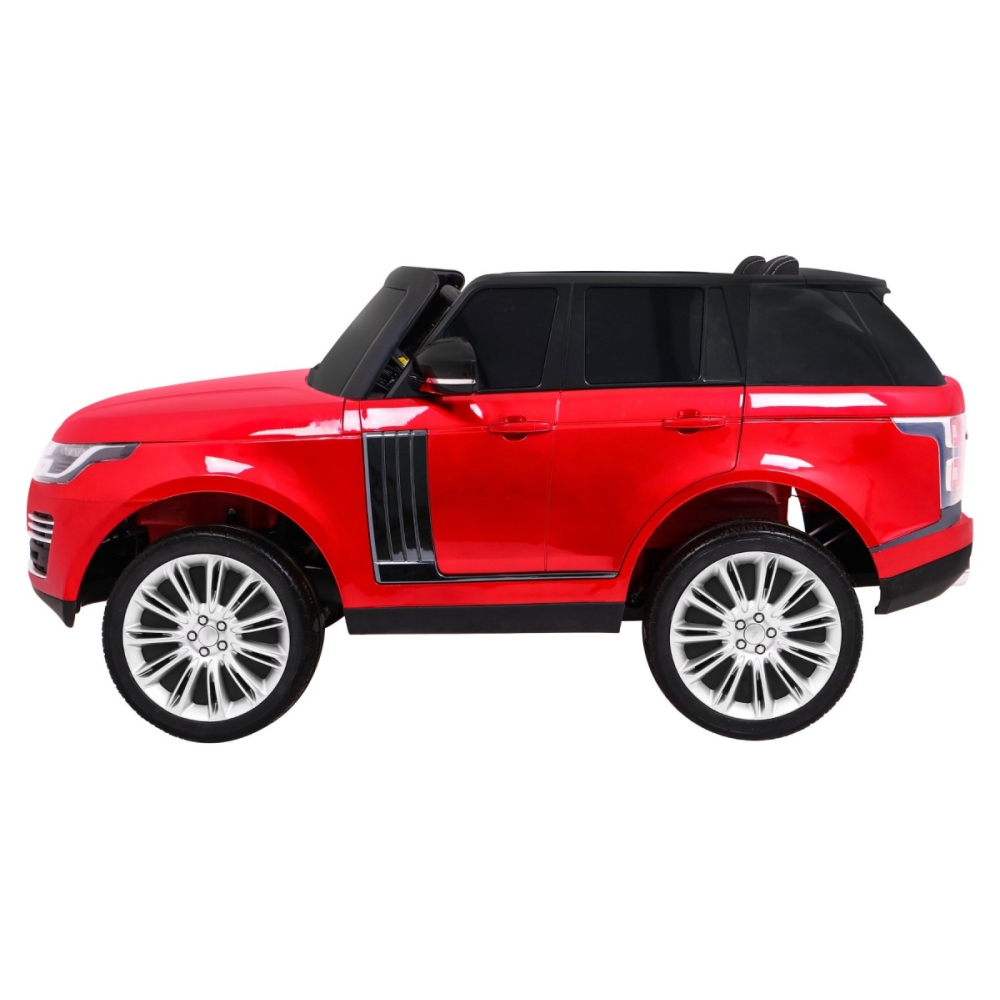 „Range Rover HSE“ dažytas žaislinis automobilis dviem vaikams, raudonas visureigis + nuotolinio valdymo pultas + garso pultas-El