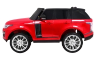 „Range Rover HSE“ dažytas žaislinis automobilis dviem vaikams, raudonas visureigis + nuotolinio valdymo pultas + garso pultas-El
