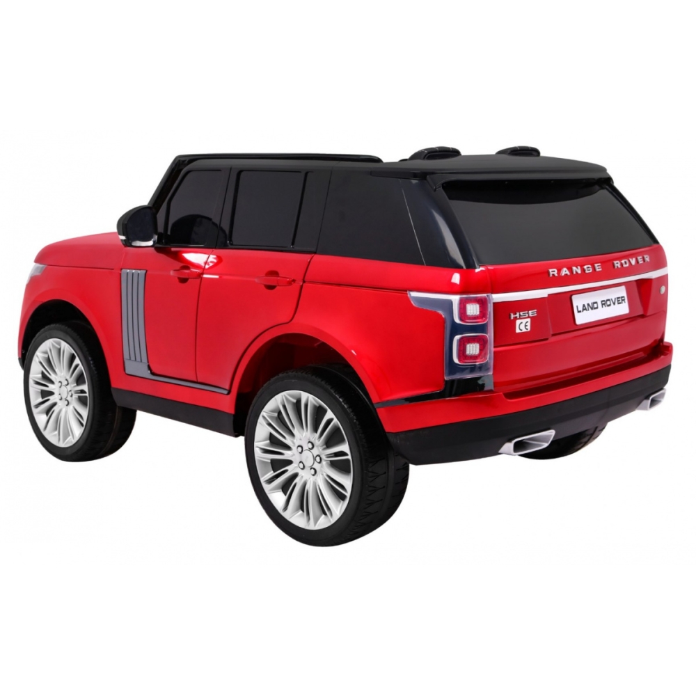 „Range Rover HSE“ dažytas žaislinis automobilis dviem vaikams, raudonas visureigis + nuotolinio valdymo pultas + garso pultas-El