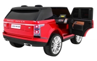 „Range Rover HSE“ dažytas žaislinis automobilis dviem vaikams, raudonas visureigis + nuotolinio valdymo pultas + garso pultas-El