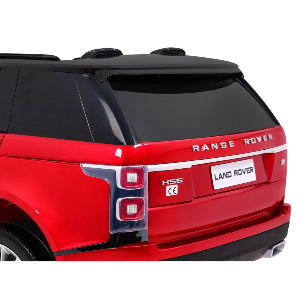 „Range Rover HSE“ dažytas žaislinis automobilis dviem vaikams, raudonas visureigis + nuotolinio valdymo pultas + garso pultas-El