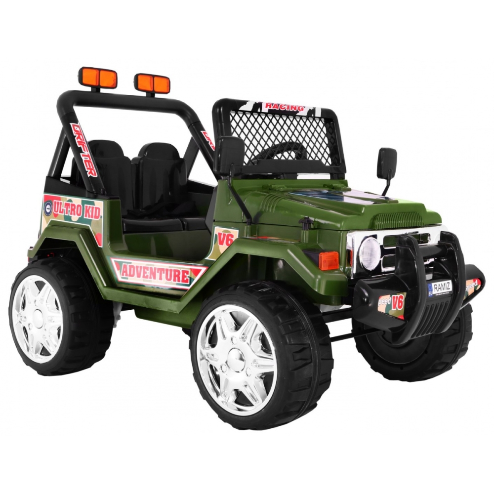 Elektromobilis Raptor Drifter, Green-Elektromobiliai vaikams, Visureigiai-e-vaikas