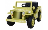 Autko Wojskowe Retro dla dzieci Beżowy + Napęd 4x4 + Pilot + 2 Bagażniki + Wolny Start + MP3 LED