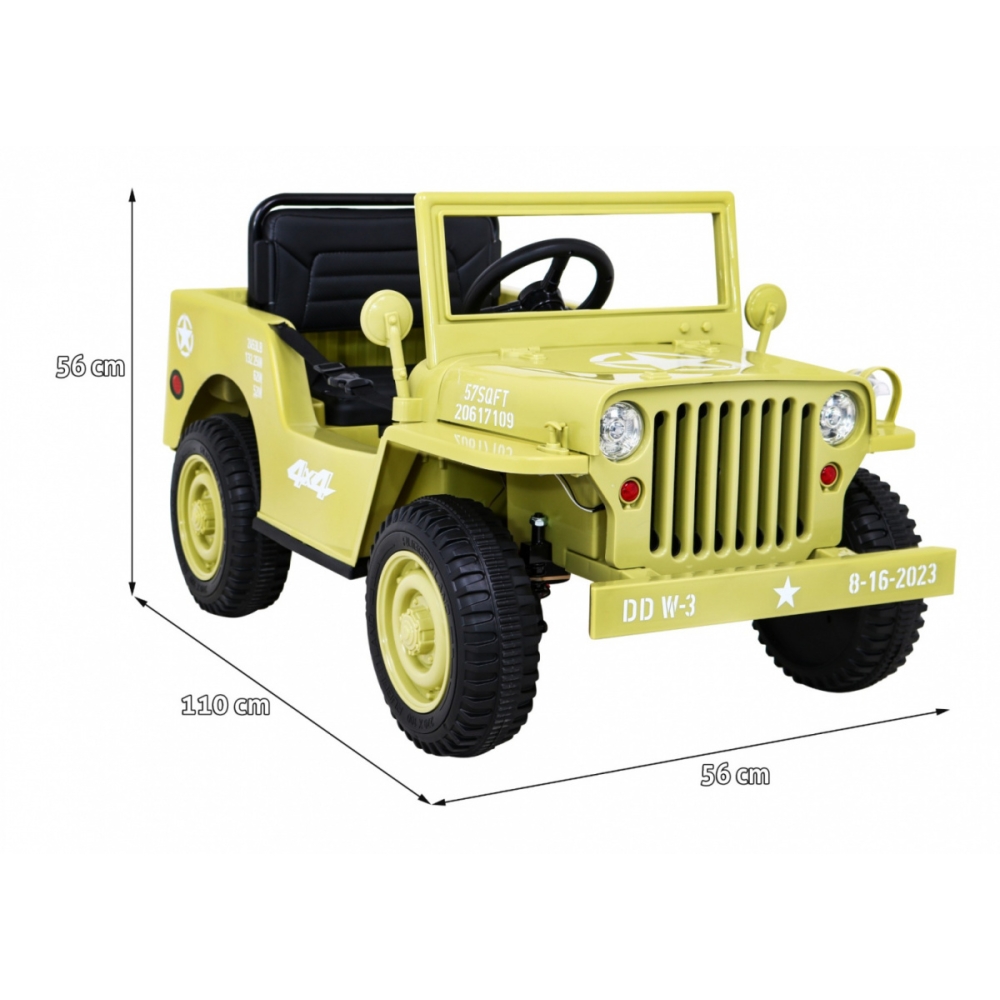 Elektromobilis Retro karinis 4x4 pavara, Beige-Elektromobiliai vaikams, Visureigiai-e-vaikas