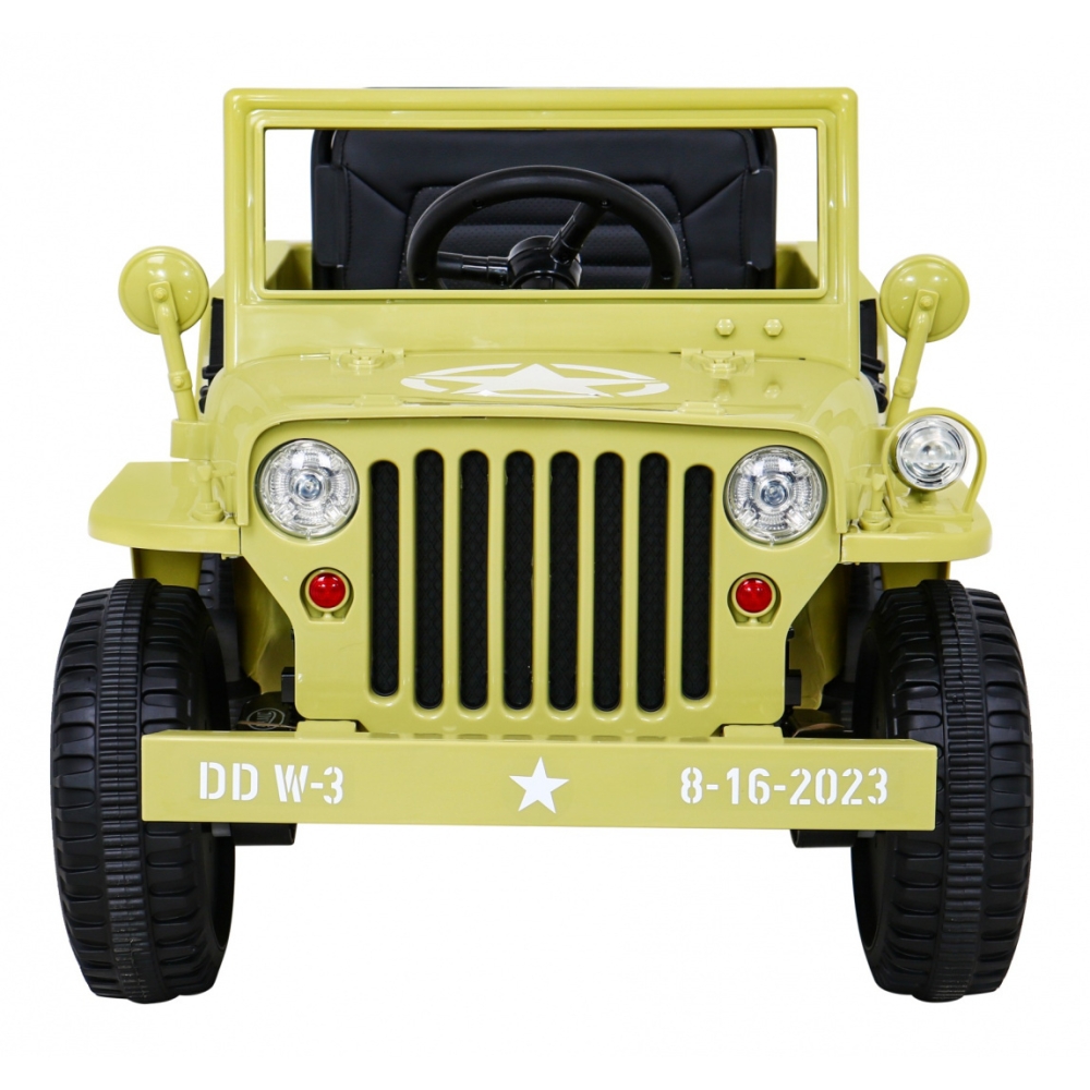 Elektromobilis Retro karinis 4x4 pavara, Beige-Elektromobiliai vaikams, Visureigiai-e-vaikas