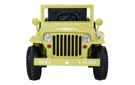 Autko Wojskowe Retro dla dzieci Beżowy + Napęd 4x4 + Pilot + 2 Bagażniki + Wolny Start + MP3 LED