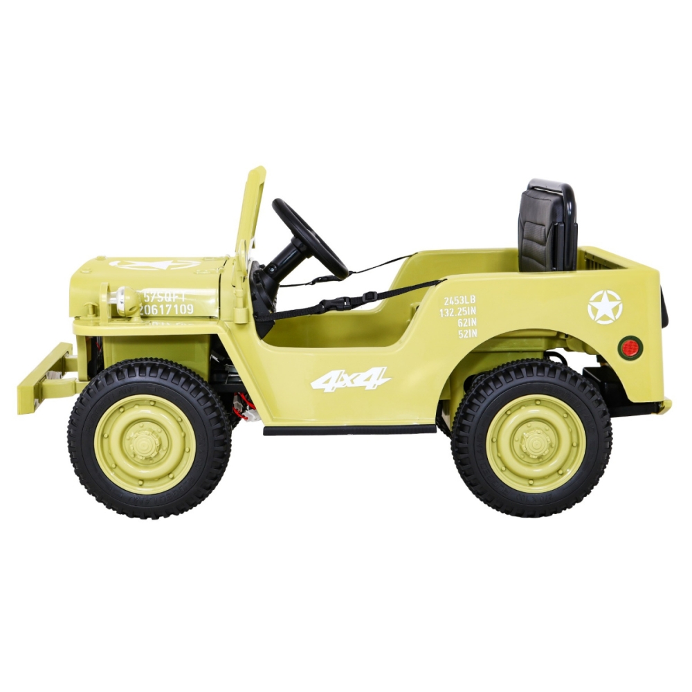 Elektromobilis Retro karinis 4x4 pavara, Beige-Elektromobiliai vaikams, Visureigiai-e-vaikas