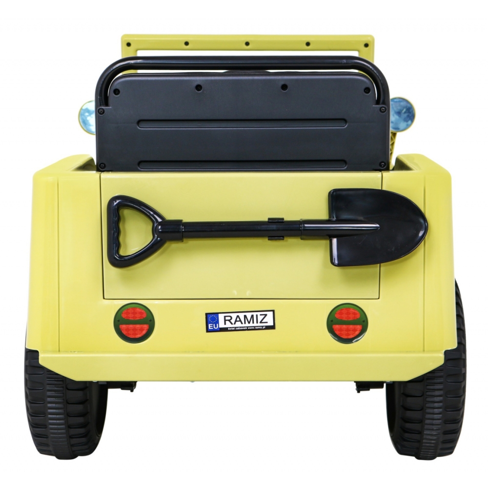 Elektromobilis Retro karinis 4x4 pavara, Beige-Elektromobiliai vaikams, Visureigiai-e-vaikas