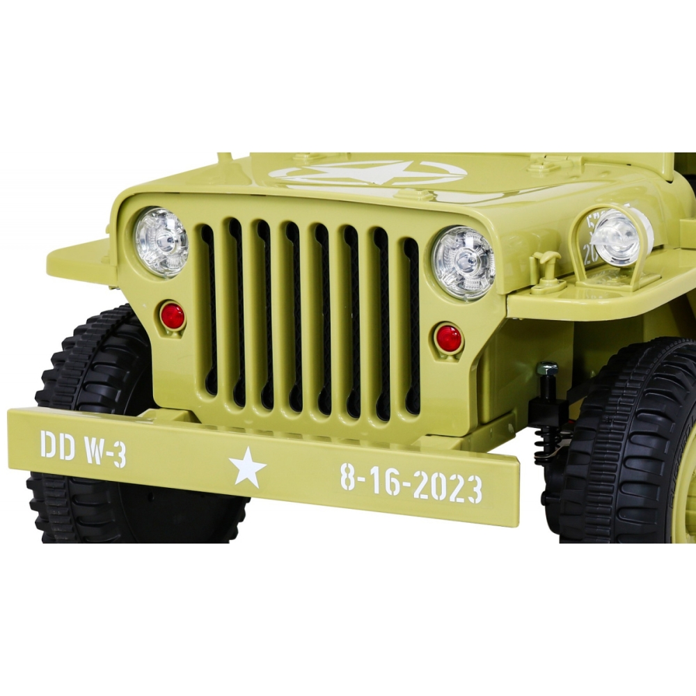 Elektromobilis Retro karinis 4x4 pavara, Beige-Elektromobiliai vaikams, Visureigiai-e-vaikas