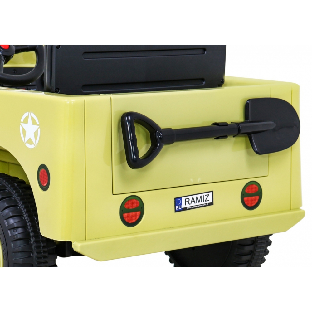 Elektromobilis Retro karinis 4x4 pavara, Beige-Elektromobiliai vaikams, Visureigiai-e-vaikas