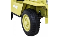 Autko Wojskowe Retro dla dzieci Beżowy + Napęd 4x4 + Pilot + 2 Bagażniki + Wolny Start + MP3 LED