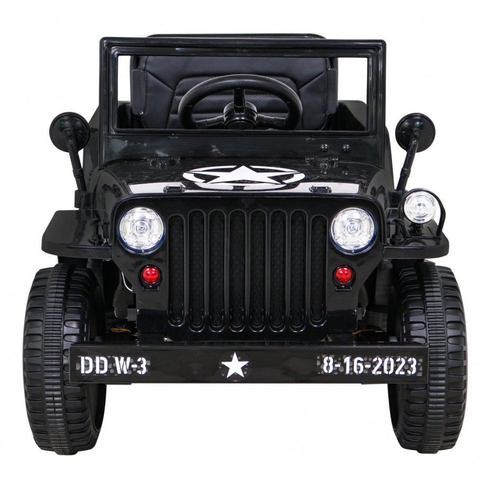 Elektromobilis Retro karinis 4x4 pavara, Black-Elektromobiliai vaikams, Visureigiai-e-vaikas