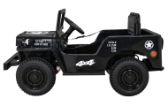 Elektromobilis Retro karinis 4x4 pavara, Black-Elektromobiliai vaikams, Visureigiai-e-vaikas