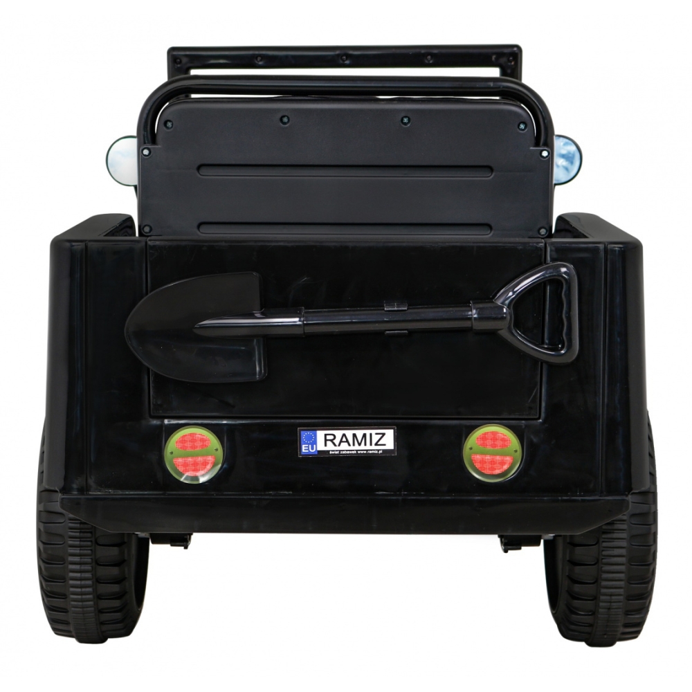 Elektromobilis Retro karinis 4x4 pavara, Black-Elektromobiliai vaikams, Visureigiai-e-vaikas