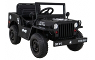 Elektromobilis Retro karinis 4x4 pavara, Black-Elektromobiliai vaikams, Visureigiai-e-vaikas