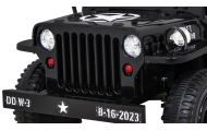 Autko Wojskowe Retro dla dzieci Czarny + Napęd 4x4 + Pilot + 2 Bagażniki + Wolny Start + MP3 LED