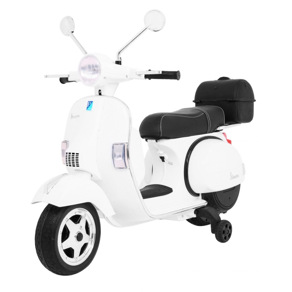 Elektrinis motoroleris vaikams Vespa, White-Elektromobiliai vaikams, Motociklai-e-vaikas