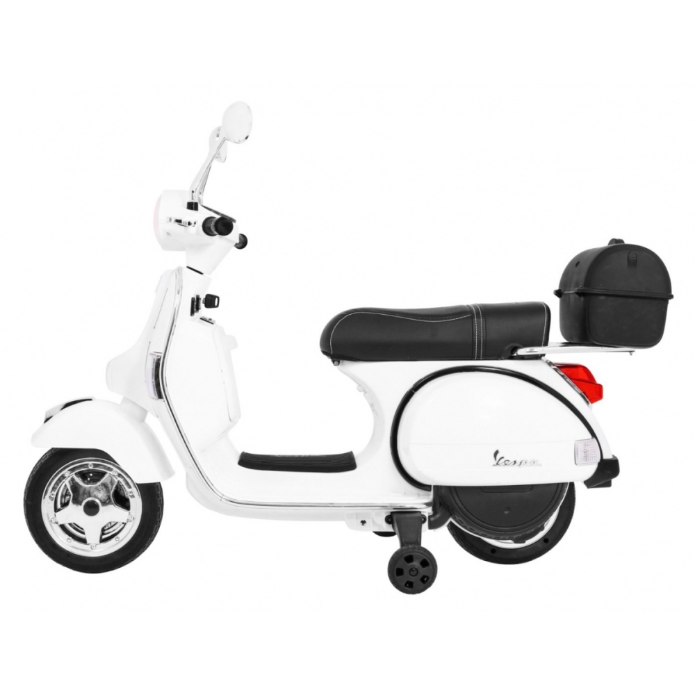 Elektrinis motoroleris vaikams Vespa, White-Elektromobiliai vaikams, Motociklai-e-vaikas