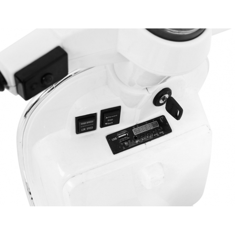 Elektrinis motoroleris vaikams Vespa, White-Elektromobiliai vaikams, Motociklai-e-vaikas