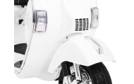 Skuter Vespa elektryczny dla dzieci Biały + Kółka pomocnicze + Audio + Ekoskóra + EVA + Wolny Start